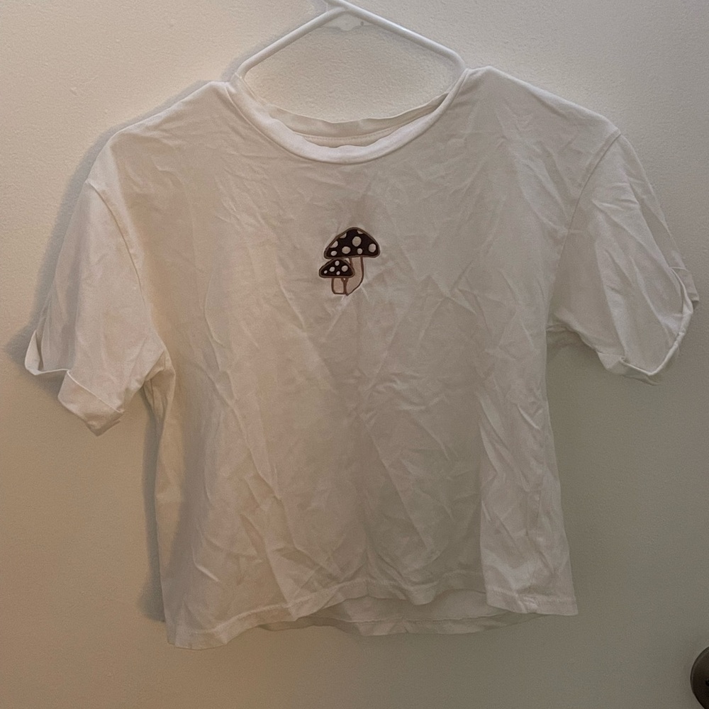 White mushroom shirt